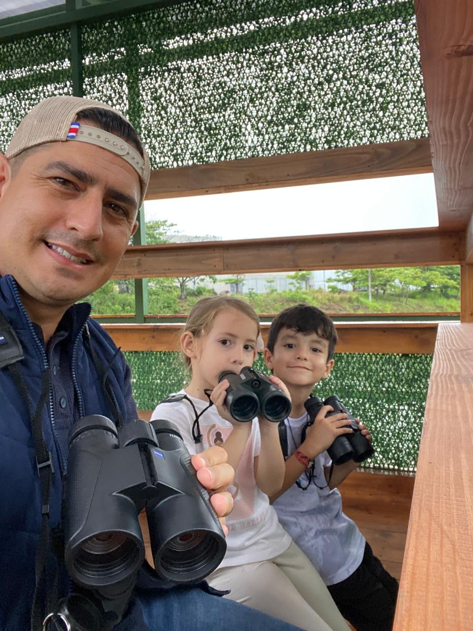 Emmanuel with his daughter Sara and her best friend Agustín.
